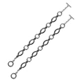 AB-9017-S Sterling Silver Bracelet With Plain Silver Jewelry Bali Designs Inc